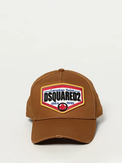 Dsquared2 Brown Cap With Embroidered Logo Patch In Brown