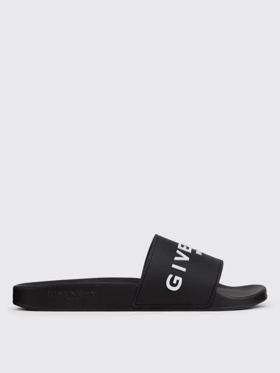 Givenchy Men Black Logo Slides In Black