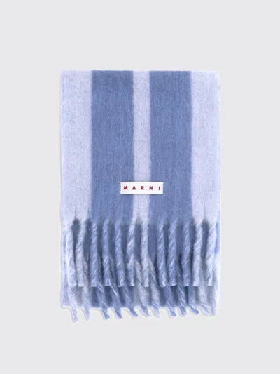 Marni Wool Scarf In Blue