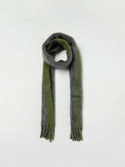 Marni Contrasting Double Stripe Rectangular Scarf In Gray