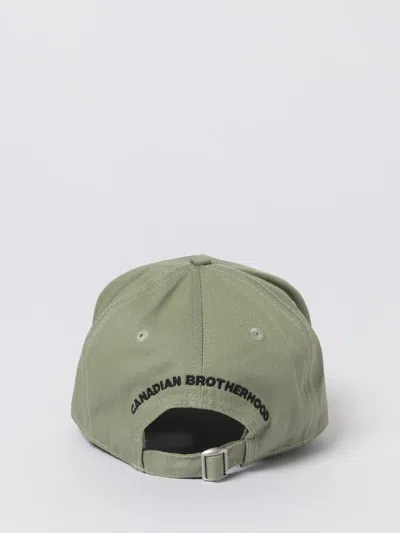 Dsquared2 Olive Green Embroidered Logo Cap With Adjustable Strap In Green