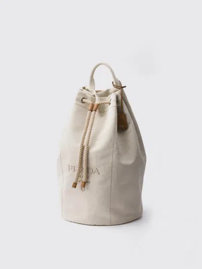 Prada Logo-print Backpack In Neutral