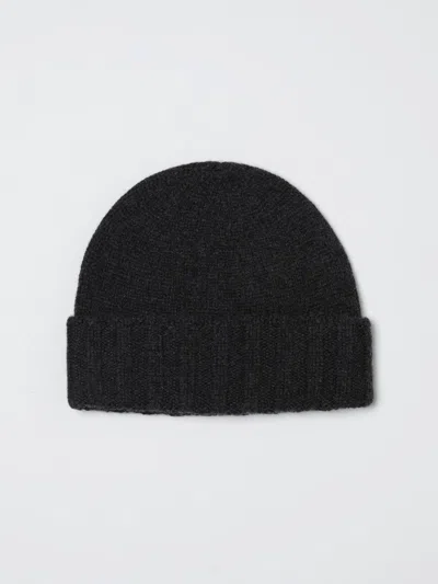 Drumohr Navy Blue Cashmere Beret In Gray