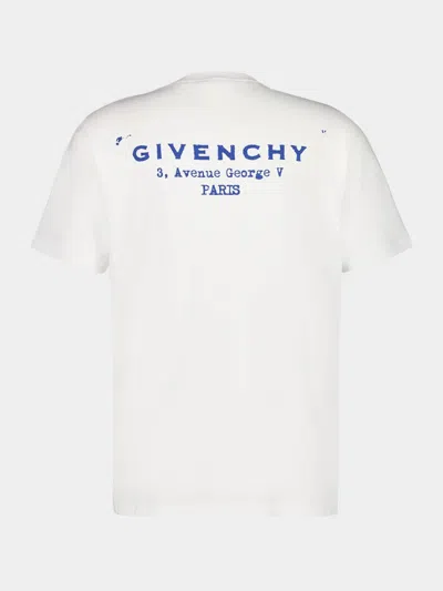 Givenchy Men White Crew Neck T-shirt With Logo On Front And Back In Cotton Man In White