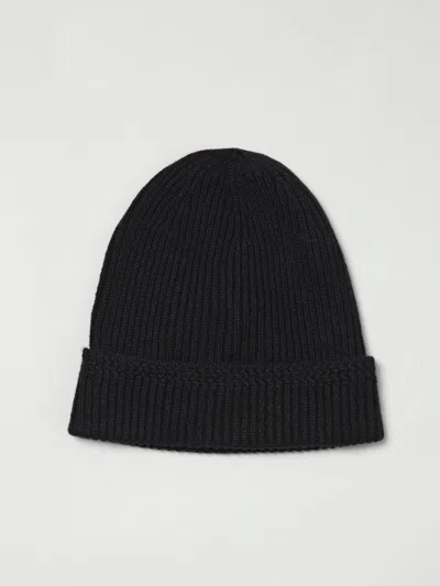 Tom Ford Mens Black Logo-patch Ribbed Cashmere-knit Beanie Hat In Black