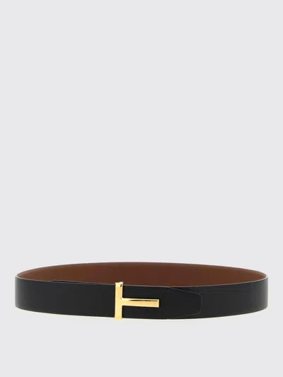 Tom Ford Logo Buckle Reversible Belt Belts Multicolor In Brown