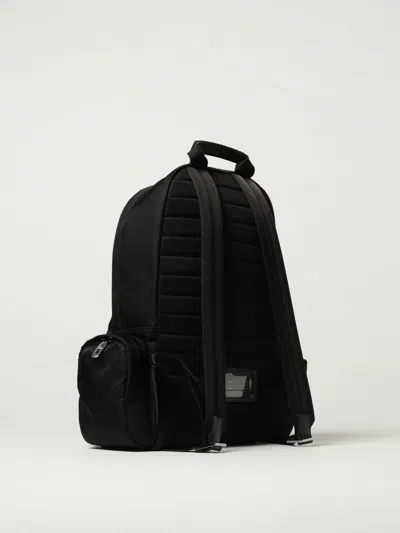 Dolce & Gabbana Sleek Black Backpack With Prominent White Logo Print In Black