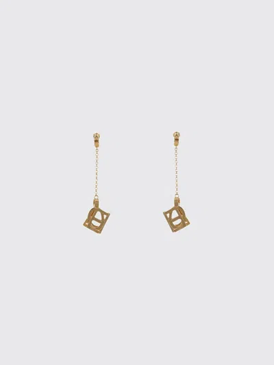 Chloé Chain Detailed Geometric Shape Dangling Earrings In Gold
