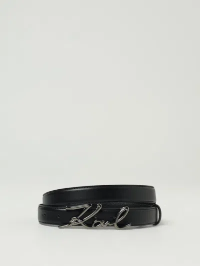 Karl Lagerfeld Signature Belt In Black
