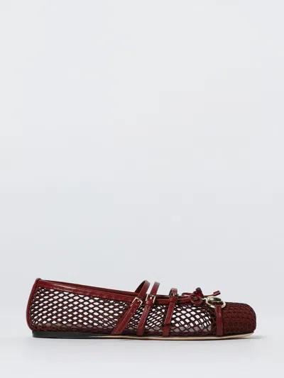 Gucci Net Nappa Triple-strap Horsebit Ballerina Flats In Brown