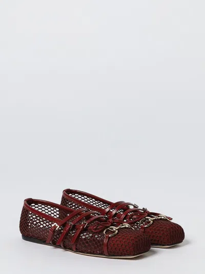 Gucci Net Nappa Triple-strap Horsebit Ballerina Flats In Brown