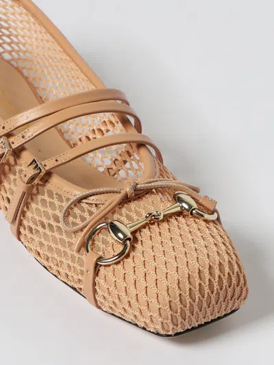 Gucci Net Nappa Triple-strap Horsebit Ballerina Flats In Pink