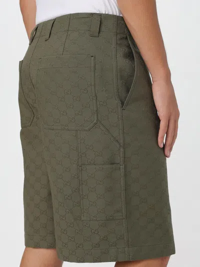 Gucci Green Gg Canvas Bermuda Shorts In Green