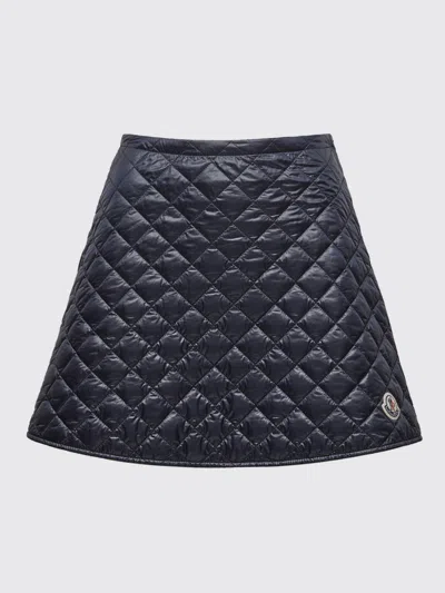 Moncler Quilted Mini Skirt With Wallet Closure In Blue