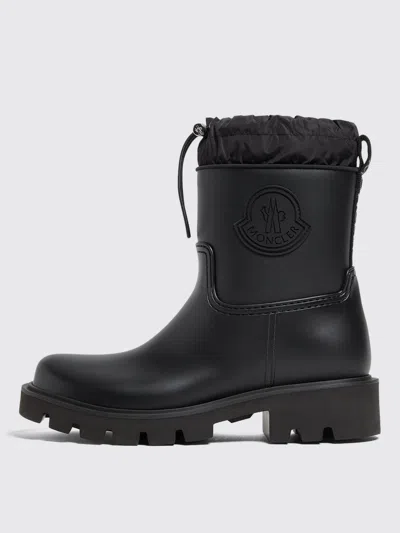 Moncler Drawstring Embosssed-logo Rain Boots In Black