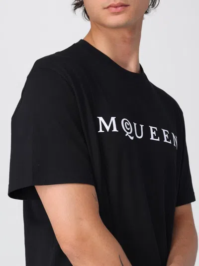 Alexander Mcqueen Logo Lettering Crewneck T-shirt In Black