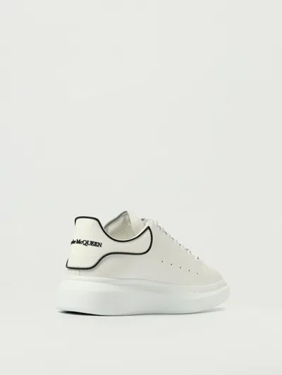 Alexander Mcqueen Chunky Leather Sneakers Featuring Perforated Profiles In White