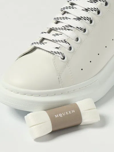 Alexander Mcqueen Chunky Leather Sneakers Featuring Perforated Profiles In White