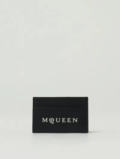 Alexander Mcqueen Leather Card Case With Multiple Compartments In Black