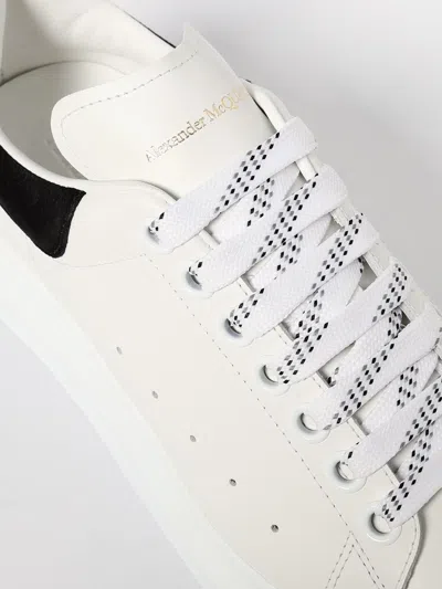Alexander Mcqueen Black And White Low Top Sneakers With Logo Lettering On The Tongue And Contrasting Heel With Logo Le In White
