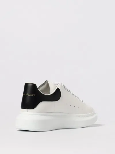 Alexander Mcqueen White And Black Low-top Sneakers With Chunky Sole And Contrasting Heel Tab In Leather Man In Multi