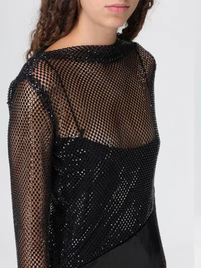 Alberta Ferretti Long Sleeve Maxi Dress With Mesh Overlay In Multi