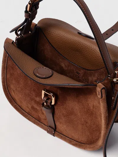 Etro Pony Small Suede Crossbody Bag In Brown