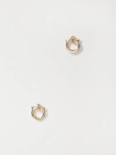 Ferragamo Gancini Twisted Hoop Earrings In Gold