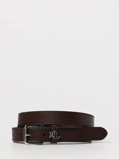 Ralph Lauren Logo-keeper Leather Belt In Brown