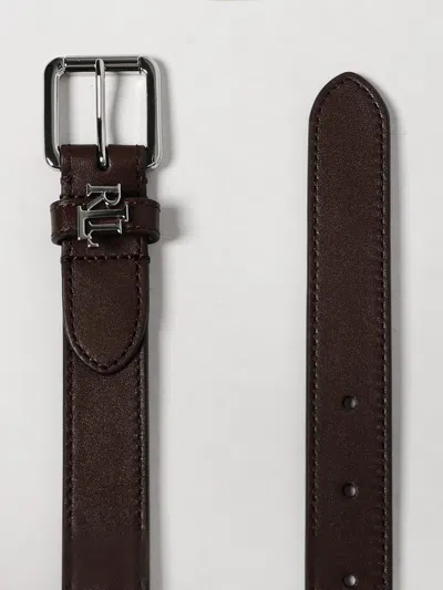Ralph Lauren Logo-keeper Leather Belt In Brown