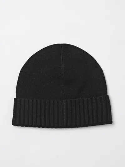 Ralph Lauren Ribbed Button Beanie Hat In Black
