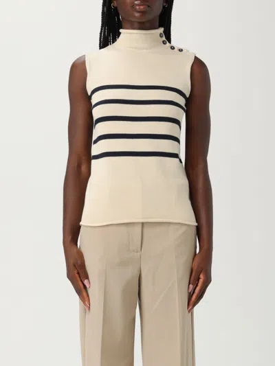 Weekend Max Mara Trofeo Placed Stripe Sleevless Cotton Sweater In Multi