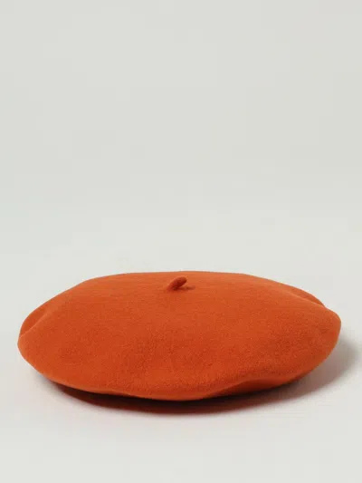 Borsalino Wool Basque Beret In Orange