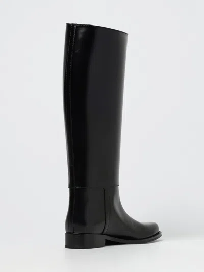 Saint Laurent Julia Buckle-embellished Leather Knee Boots In Black