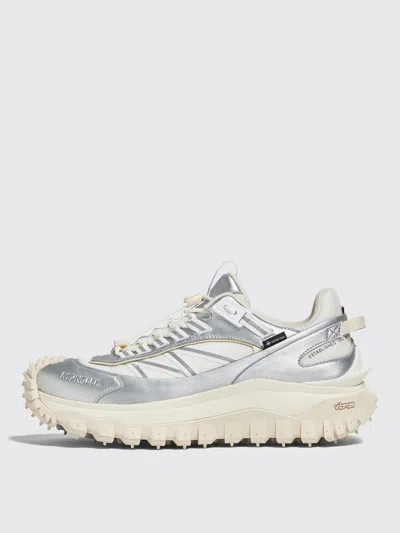 Moncler Two-tone Fabric And Leather Trailgrip Sneakers In Animal Print