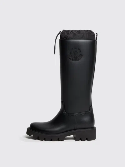 Moncler Rubber Kickstream Boots With Drawstring In Black