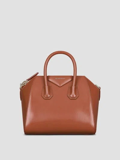 Givenchy Antigona Mini Leather Tote Bag In Brown