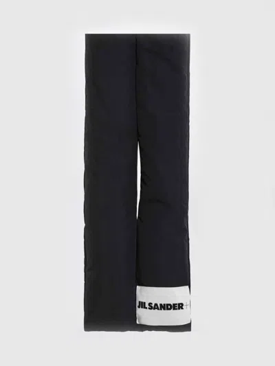 Jil Sander Black Padded Scarf With Logo In Black