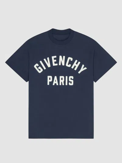 Givenchy Navy Blue Cotton Oversize T-shirt In Blue