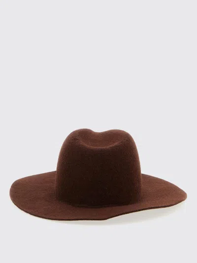 Ruslan Baginskiy Monogram-embellished Fedora Hat With Wide Brim In Brown