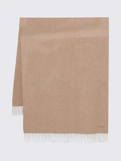 Max Mara Large Scarf Fringed Edges In Brown