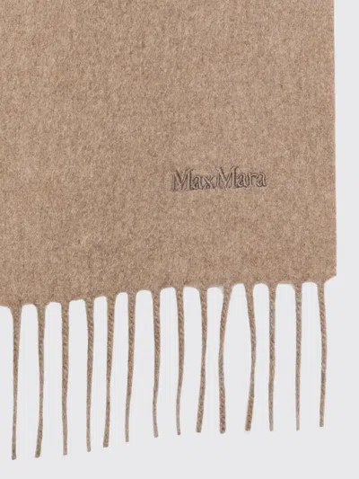 Max Mara Large Scarf Fringed Edges In Brown