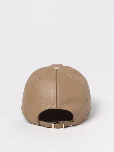 Max Mara Leather Baseball Cap In Brown