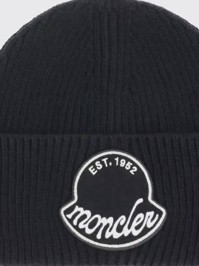 Moncler Knitted Cotton Beanie Hat Turn Up Brim In Brown