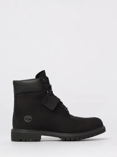 Timberland Brlack Water-proof Boots With Logo Plate In Multi