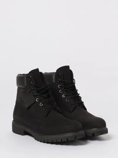 Timberland Brlack Water-proof Boots With Logo Plate In Multi