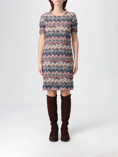 Missoni Short Dress With Half Sleeves In Embroidered Lace In Multi