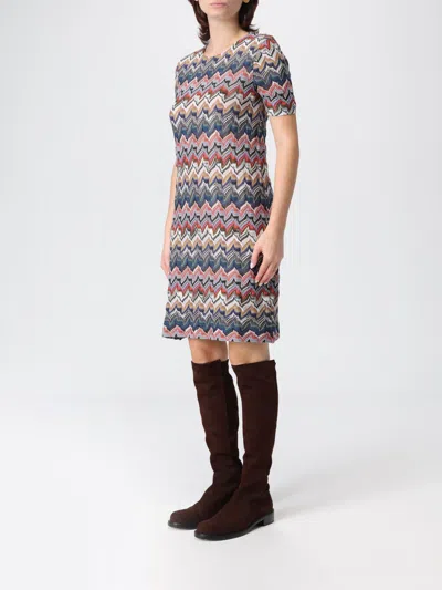 Missoni Short Dress With Half Sleeves In Embroidered Lace In Multi
