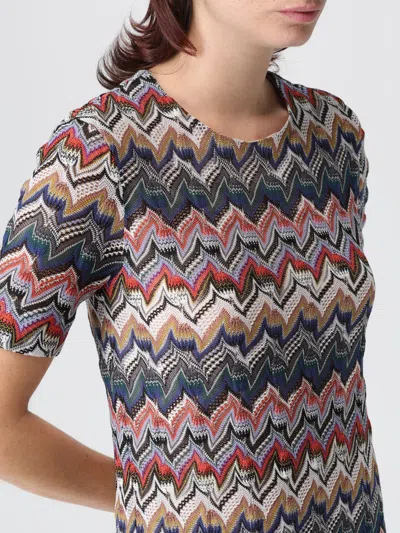 Missoni Short Dress With Half Sleeves In Embroidered Lace In Multi