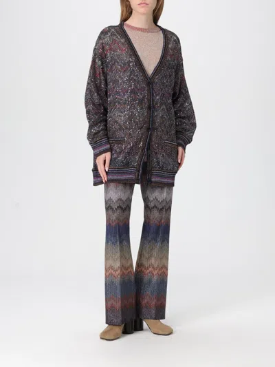 Missoni Oversized V-neck Cardigan With Zigzag Pattern In Multi